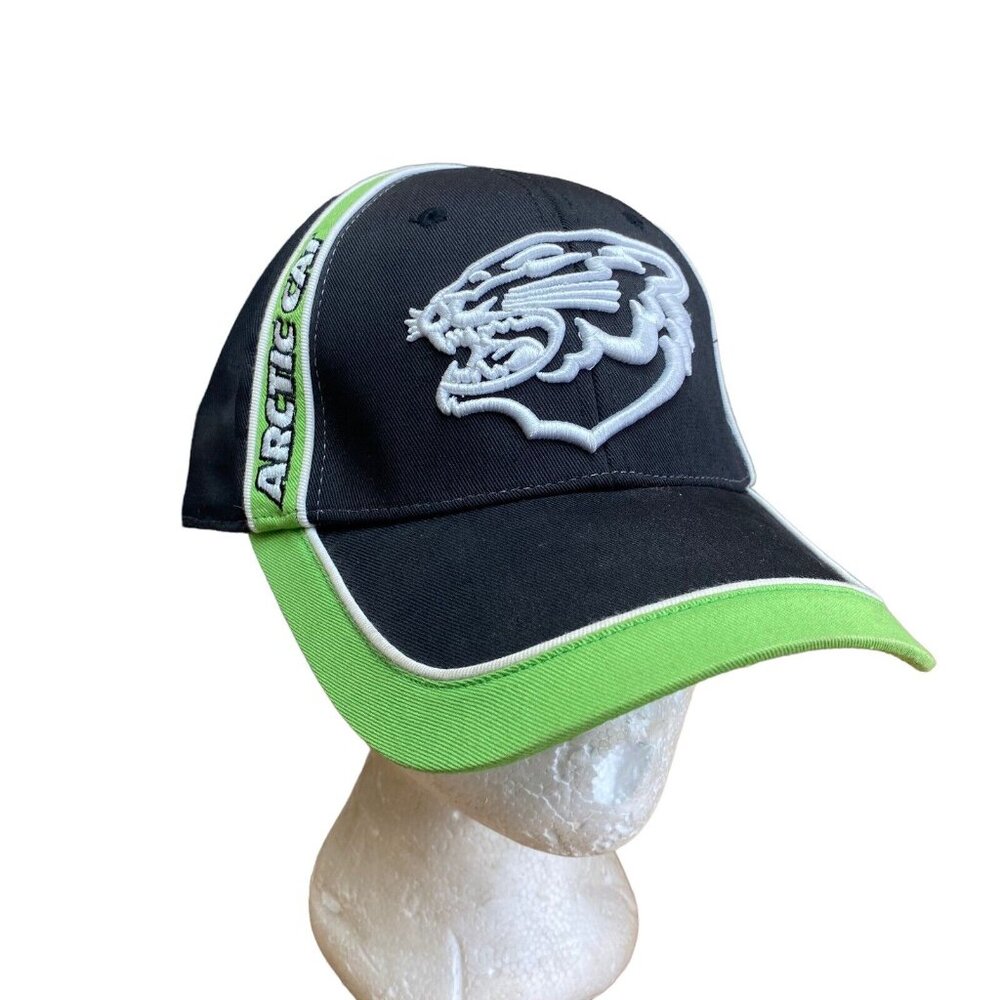 Arctic Cat Hat Cap Snapback Embroidered Logo Green Black